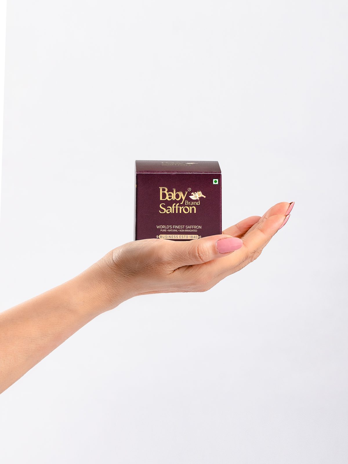 Baby Saffron Premium Gift Box 1g — held in hand