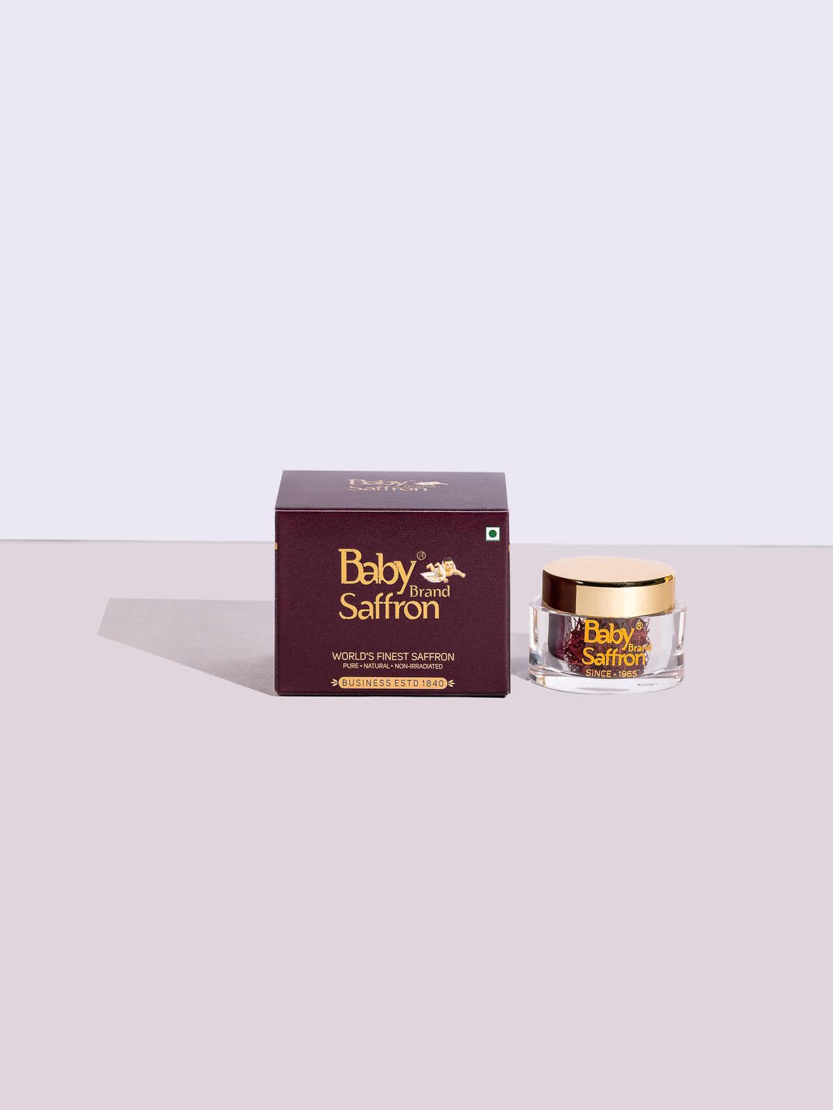 Baby Saffron Premium Gift Box 1g — box with saffron jar