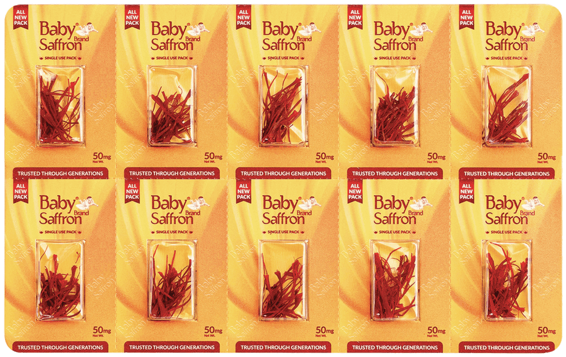 Baby Saffron single-use blister pack — front