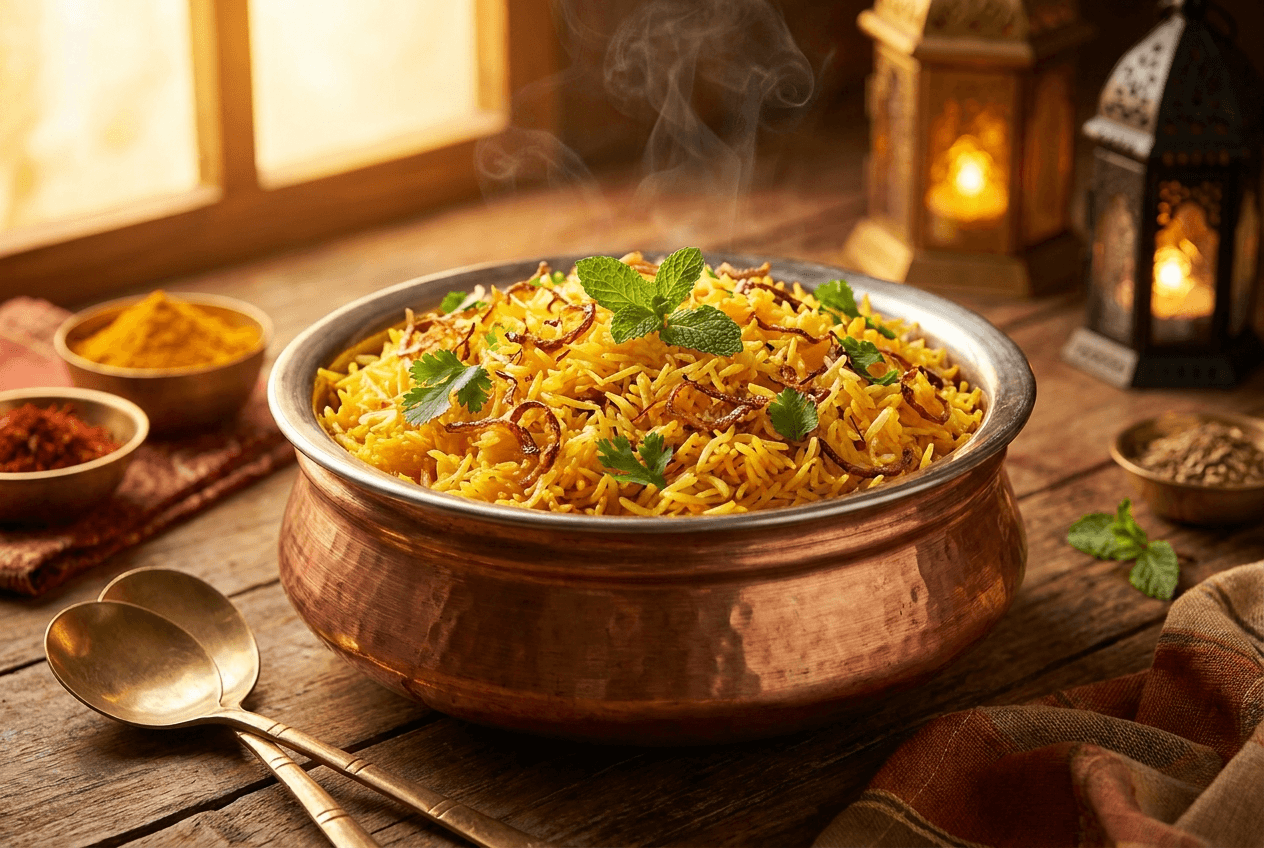 Saffron biryani, the golden touch