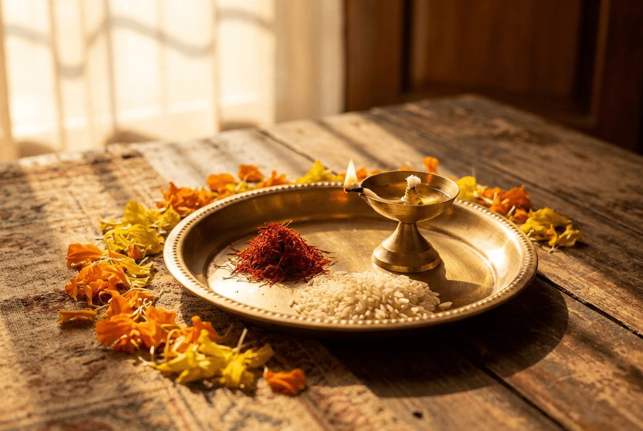 A pinch of kesar in the morning pooja